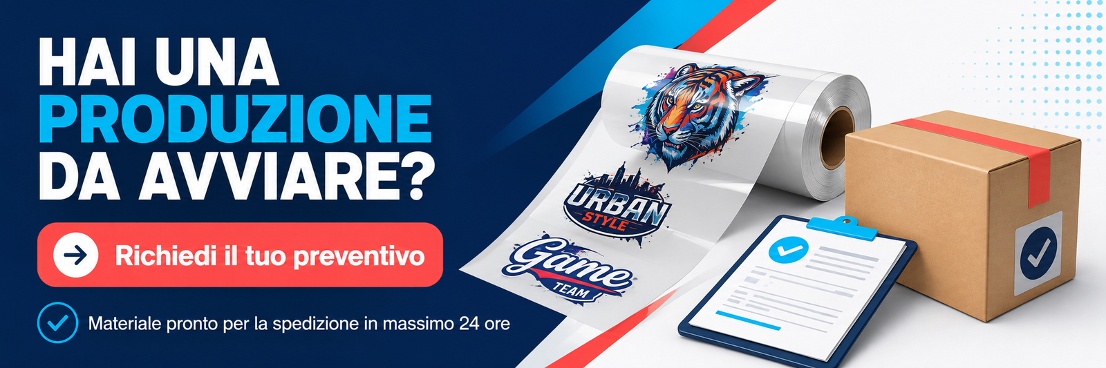 Hai una produzione da avviare? Richiedi il tuo preventivo